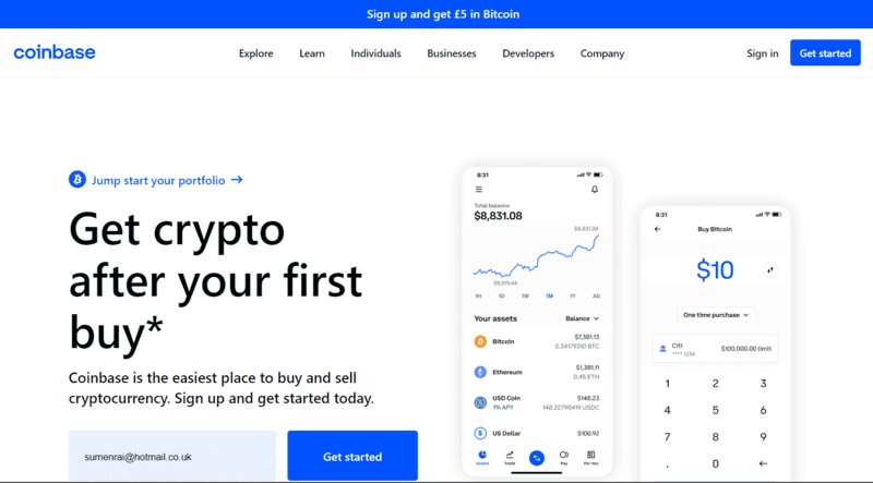 coinbase home